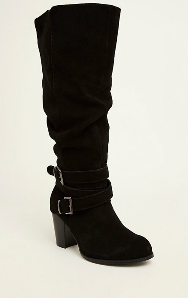 Torrid Black buckle slouch boot size 10 worn once